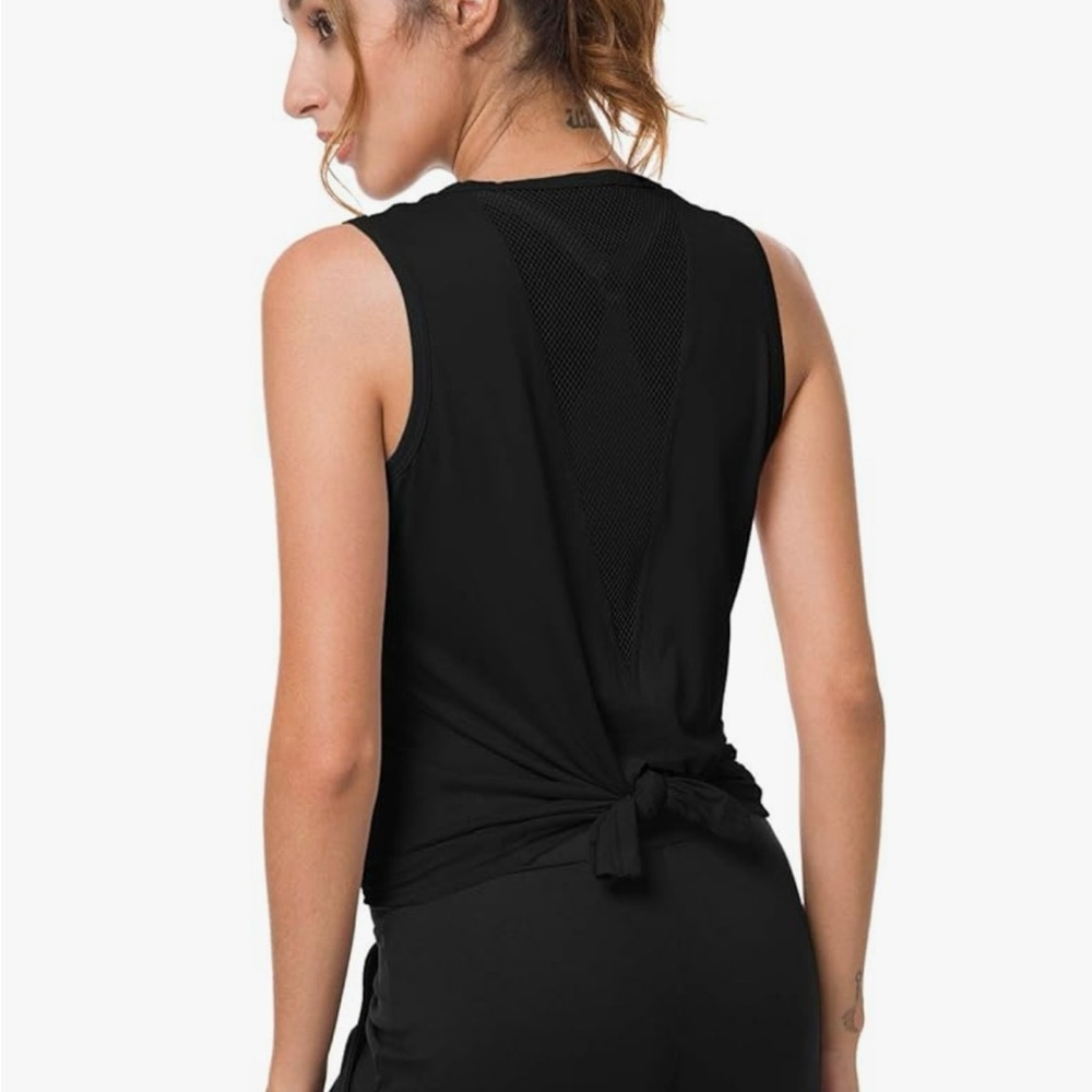 White Sleeveless Top with Black Accents
